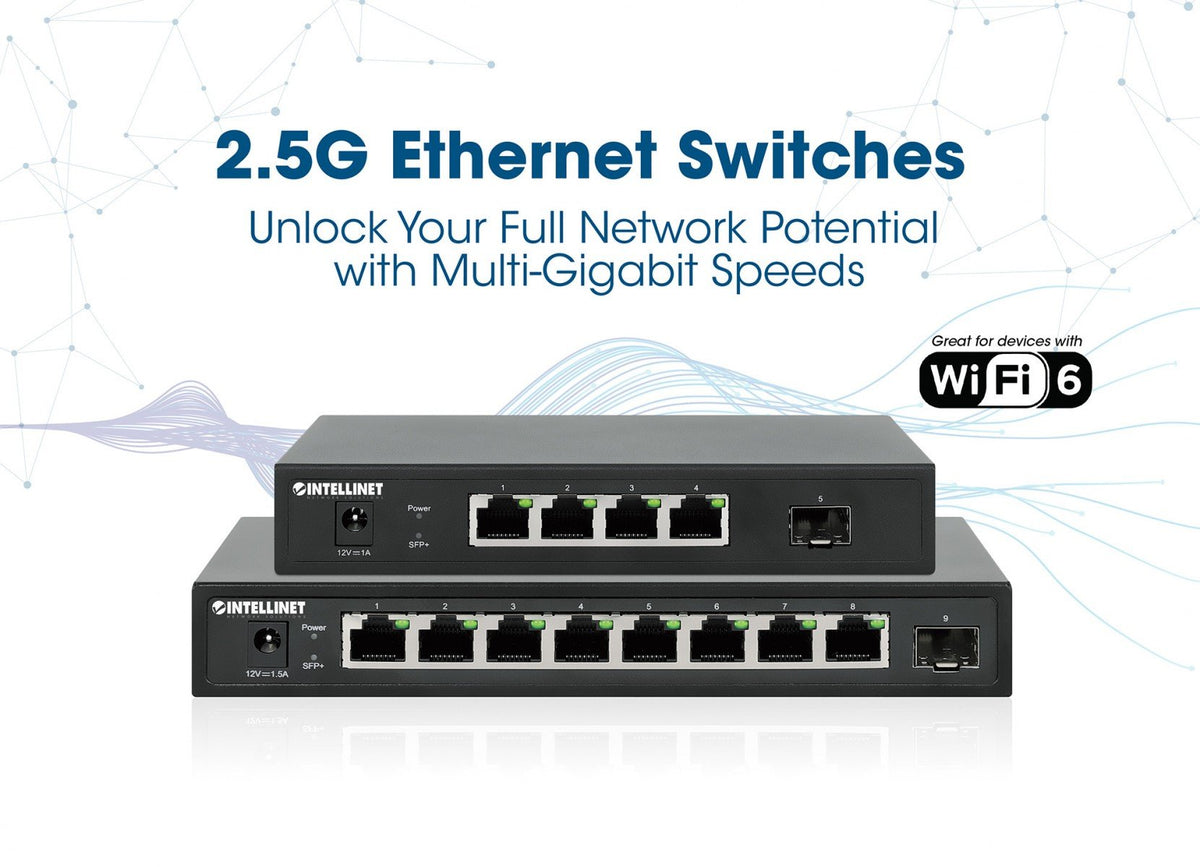 Intellinet 562058 commutateur réseau Non-géré 2.5G Ethernet (100/1000/2500) Noir