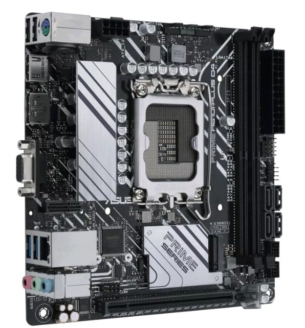 ASUS PRIME H610I-PLUS D4-CSM Intel H610 LGA 1700 2DDR4 1xPCIe 4.0/3.0 x16 1xM.2 4xSATA 6Gb/s 4xUSB 3.2 Mini ITX MB