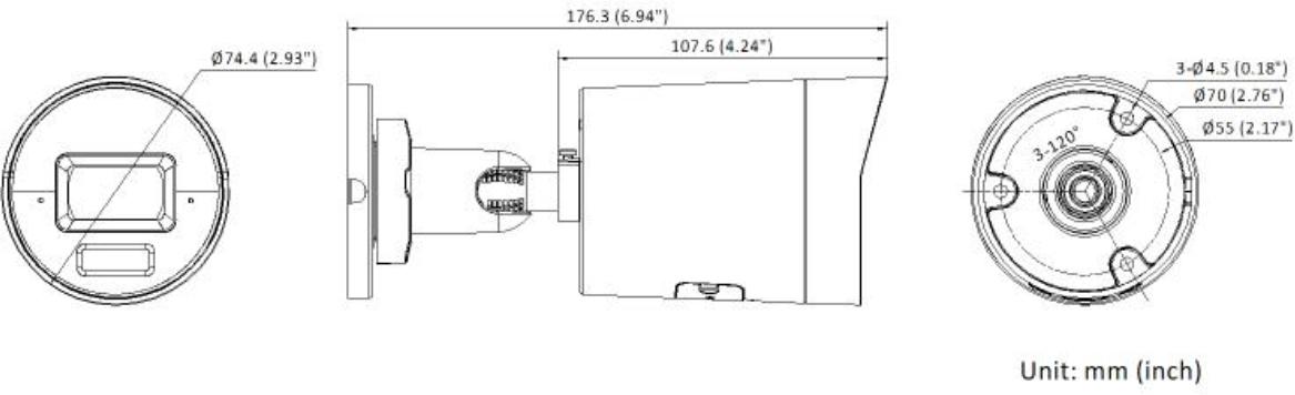 Hikvision DS-2CD2043G2-LI(2.8mm) 4 MP caméra réseau Bullet avec Acusense et éclairage hybride intelligent fixe