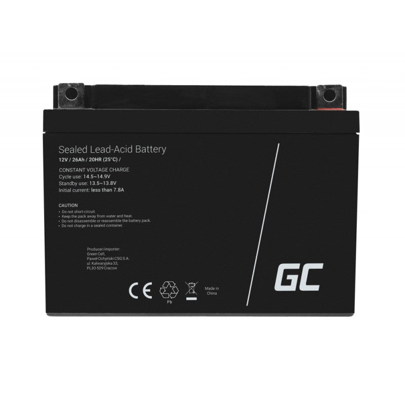 Green Cell Battery AGM VRLA 12V 26Ah - Battery - 26.000 mAh