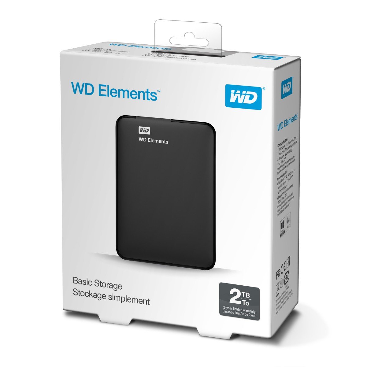 "Disque dur externe portable Western Digital WD Elements 2 To 2,5"" Micro-USB B 3.2 Gen 1 (3.1 Gen 1) Noir"