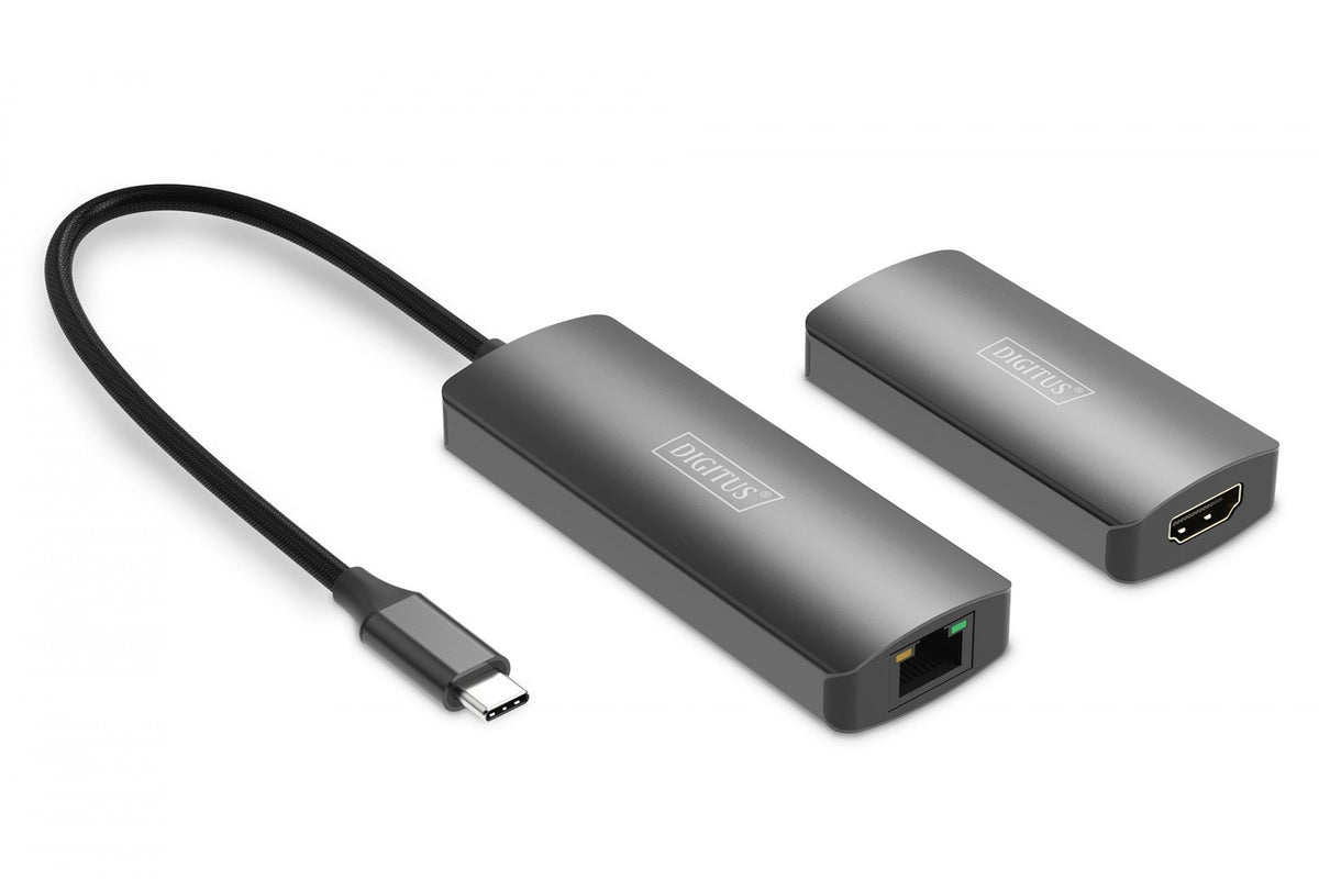 Extenseur USB-C vers HDMI 30m sur paire torsadée Cat.6 4K120Hz HDCP 2.3 (ensemble)