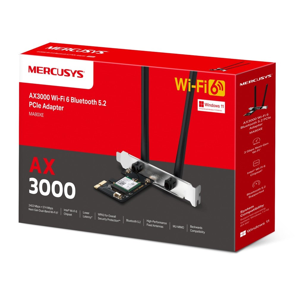 Mercusys MA80XE carte réseau Interne WLAN / Bluetooth 3000 Mbit/s