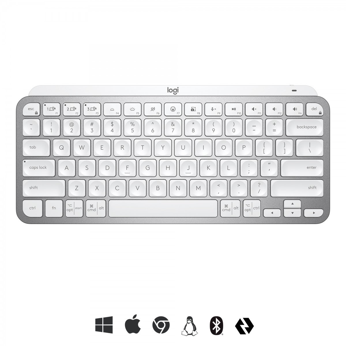 Logitech Master MX Keys Mini clavier Bureau RF sans fil + Bluetooth QWERTY Anglais Gris