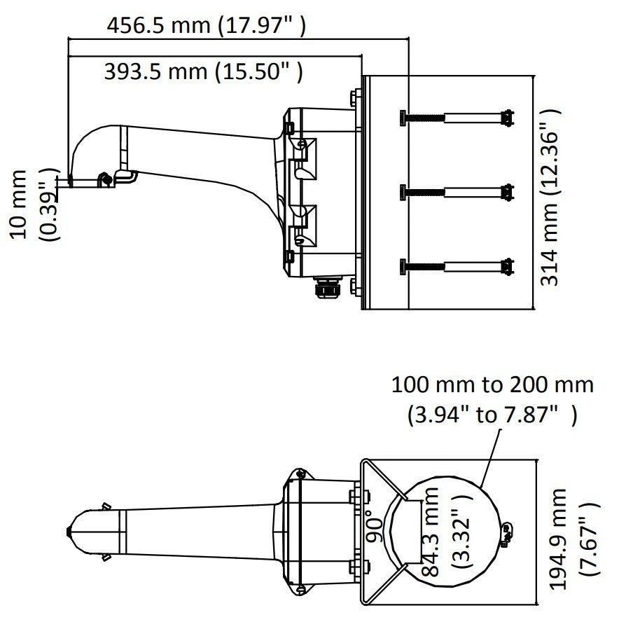 Hikvision DS-1604ZJ-BOX-POLE Support de montage sur poteau