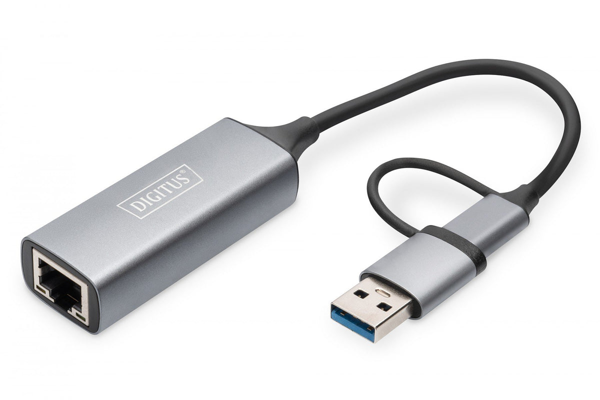 Digitus DN-3028 changeur de genre de câble USB-C USB 3.1 RJ-45 Gris