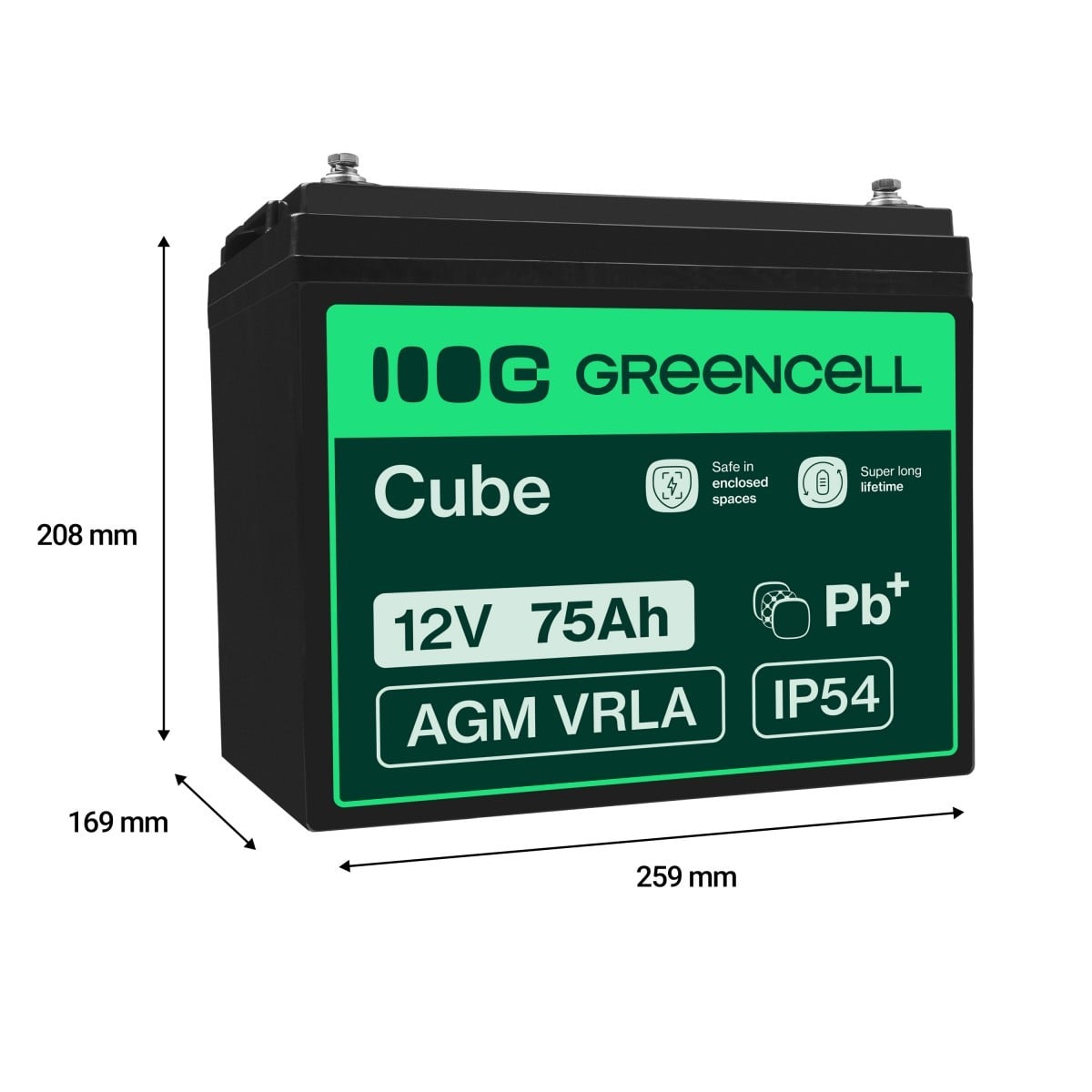 Green Cell AGM25 Batterie de l'onduleur Sealed Lead Acid (VRLA) 12 V 75 Ah