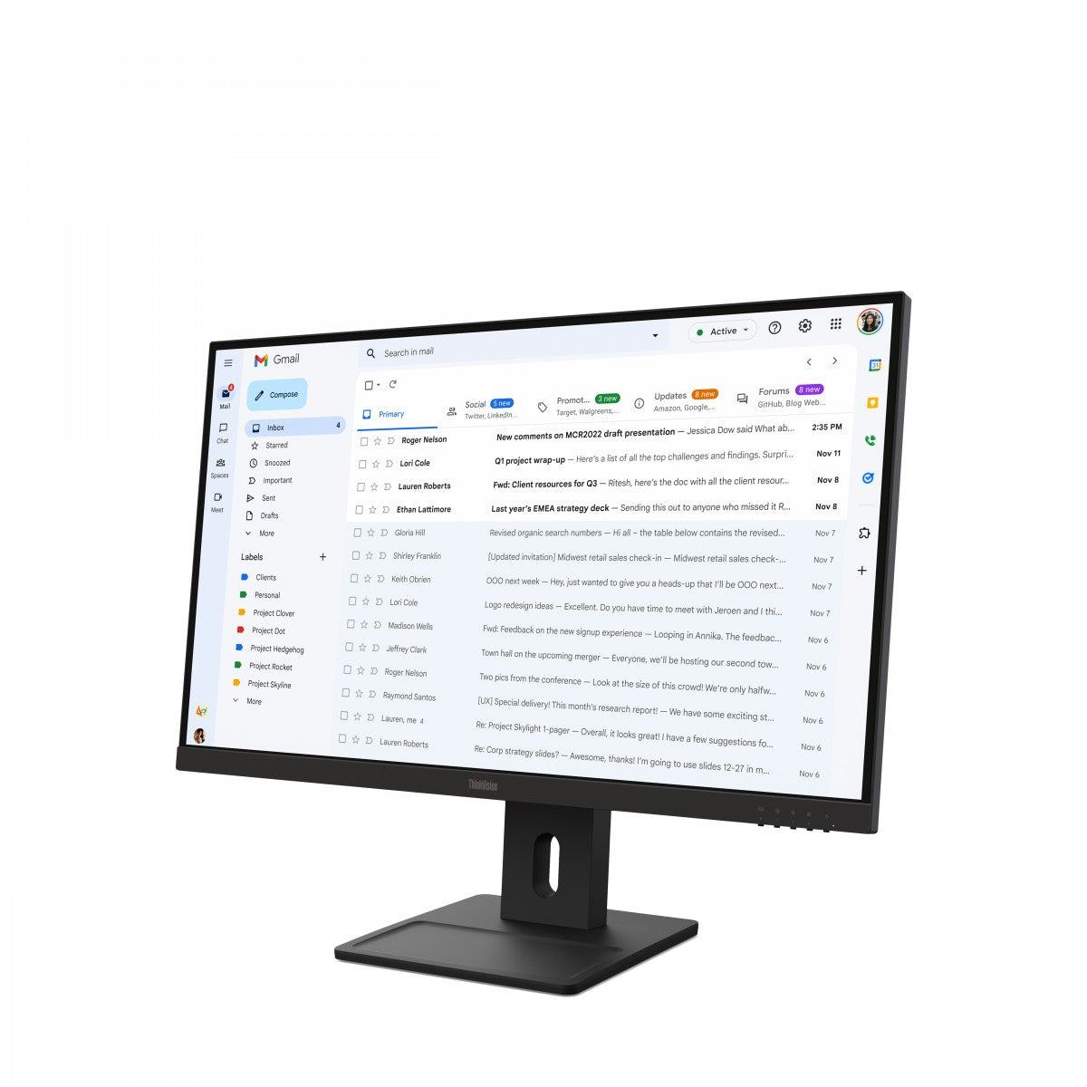 LENOVO ThinkVision E27-40 LED Écran 27p 1920x1080 Full HD (1080p) IPS 300cd/m2 1500:1 4ms HDMI VGA DisplayPort speakers 3y