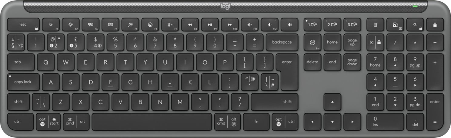Logitech 920-012511 clavier Souris incluse Bureau RF sans fil + Bluetooth QWERTY Anglais britannique Graphite
