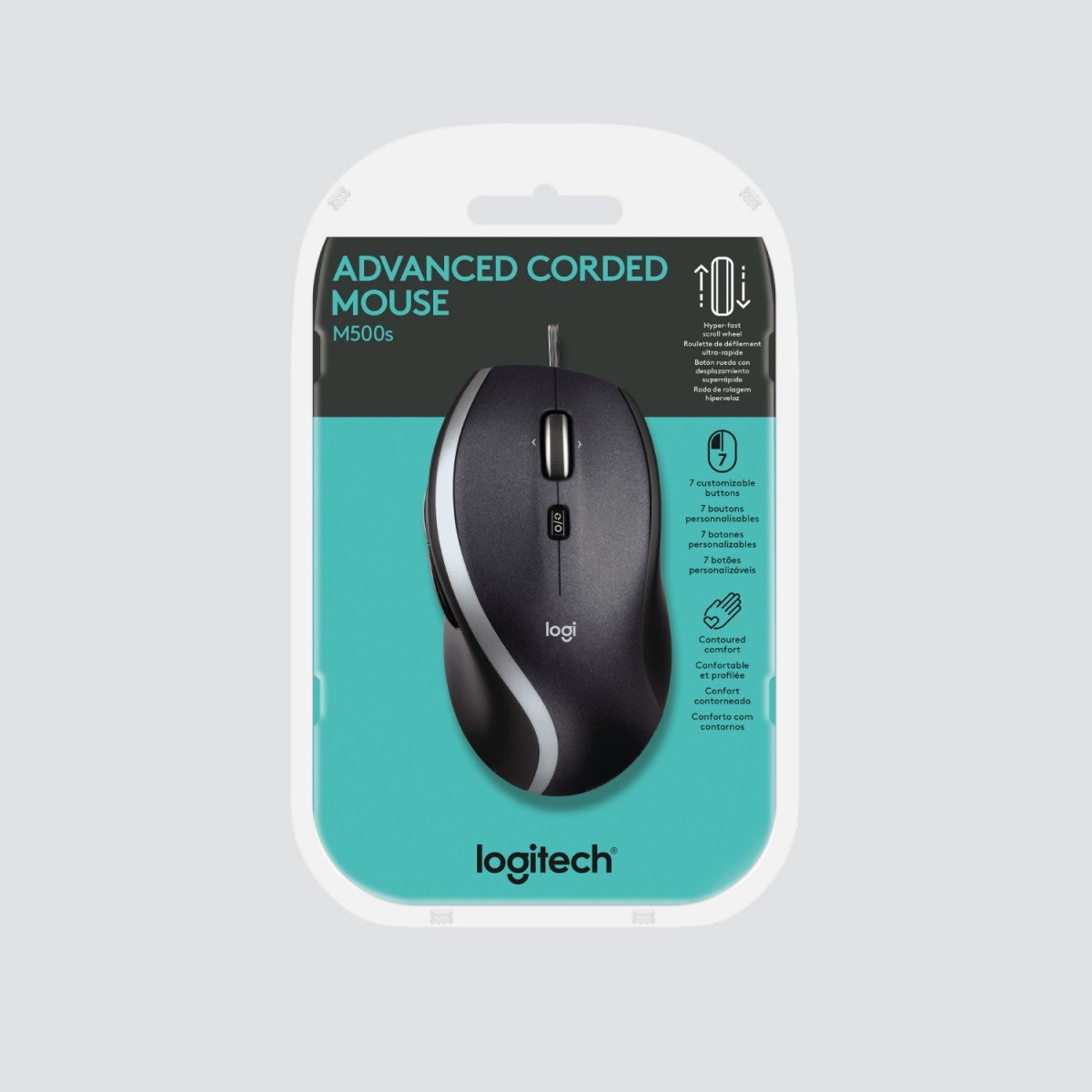LOGITECH M500s Advanced Corded Mouse Mouse optical 7 buttons wired USB