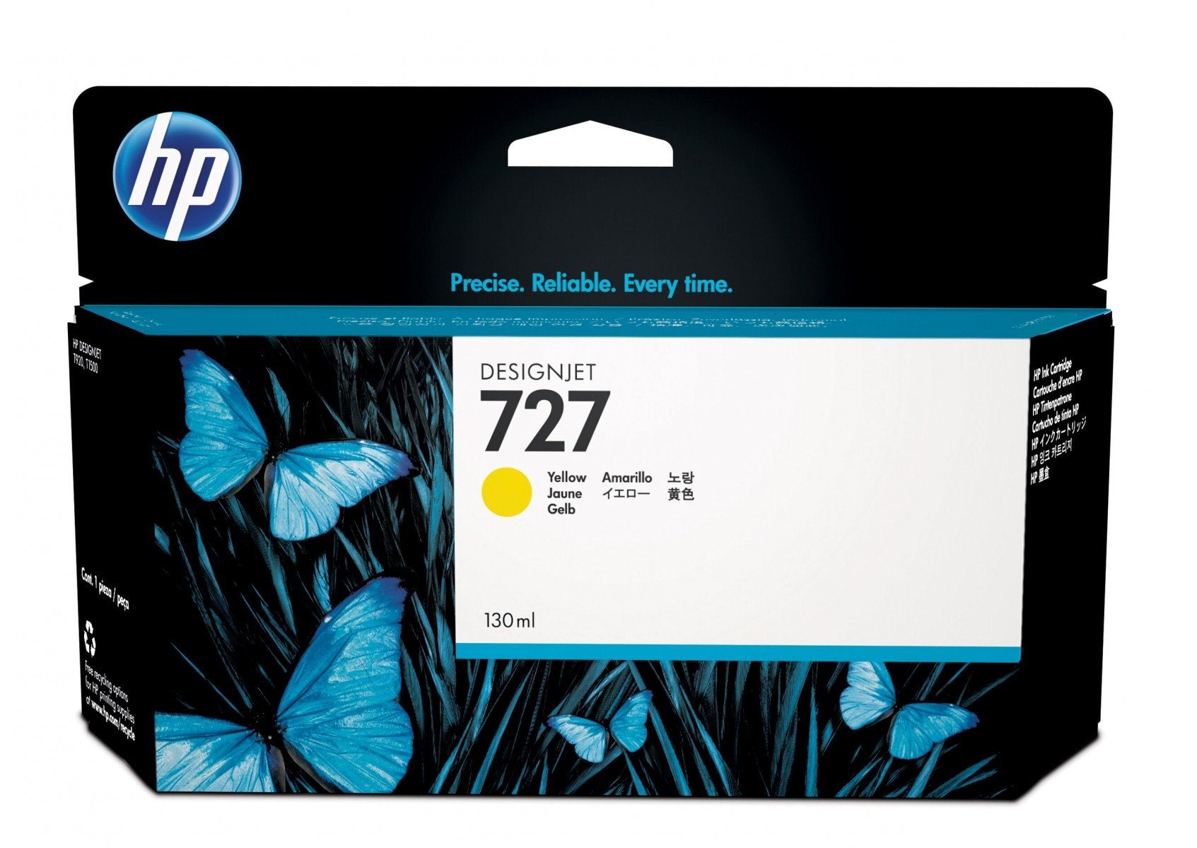 HP 727 original Ink cartridge B3P21A yellow standard capacity 130ml 1-pack