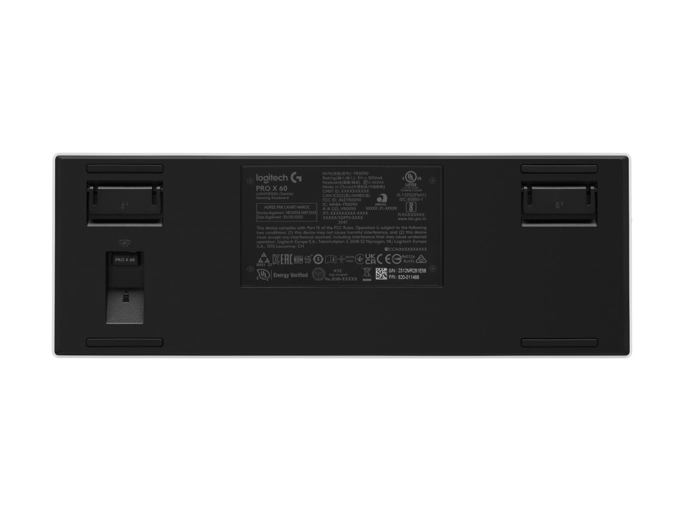 Clavier de jeu Logitech 920-011930 G Pro X 60 TKL Lightspeed Blanc