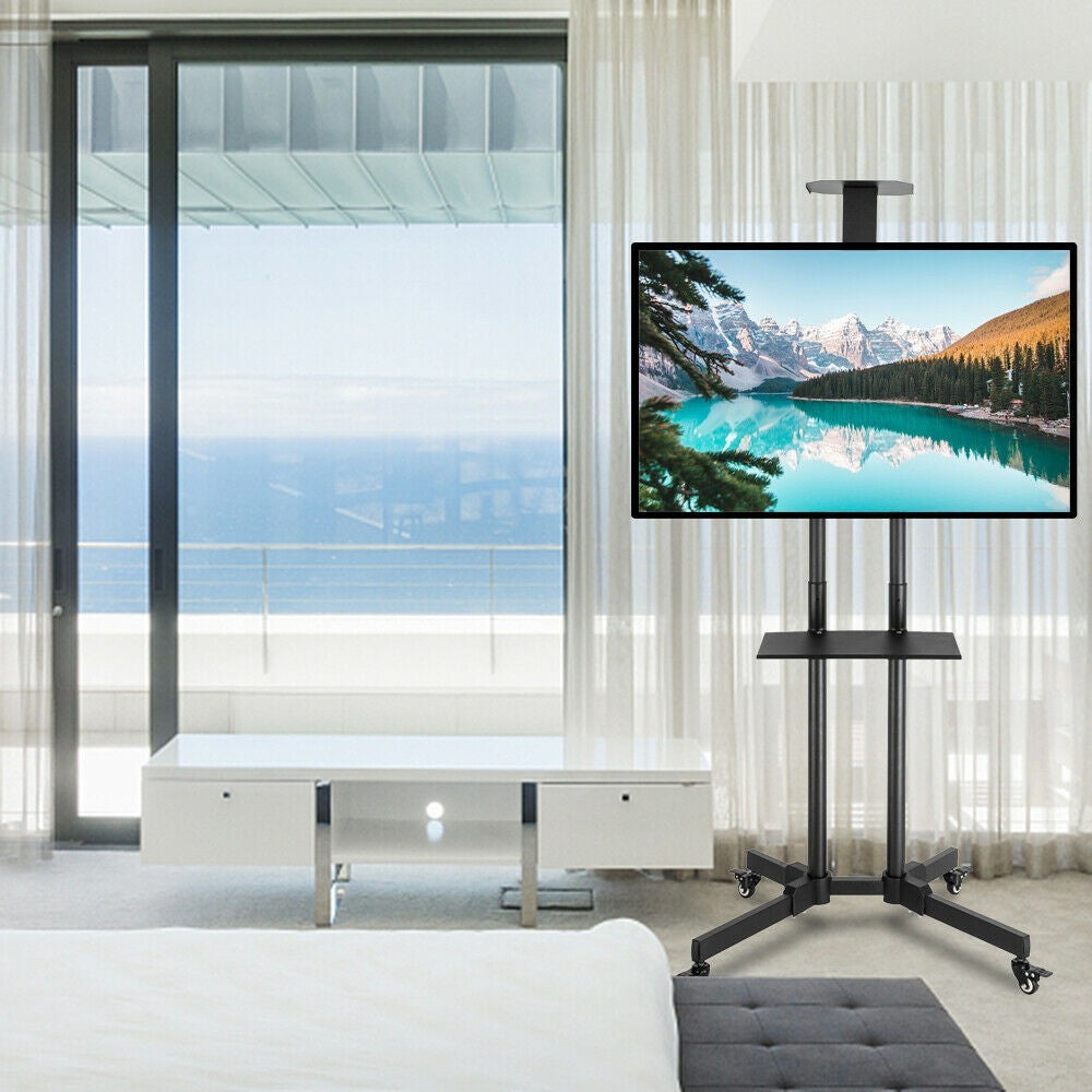 Techly ICA-TR216T Support TV mobile 37-70” jusqu'a 50kg réglable 2 étageres