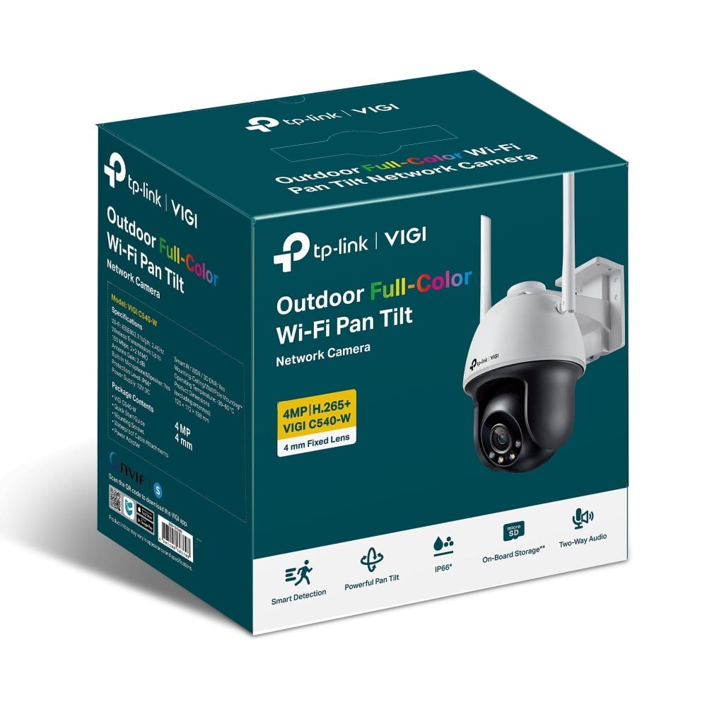 TP-LINK VIGI C540-W 4MM 4MP Full-Color Wi-Fi Pan/Tilt Network Camera