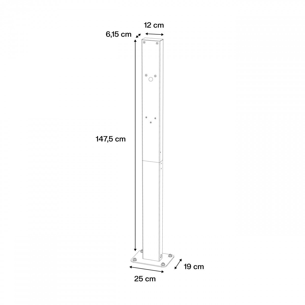 Green Cell EVGCAKHP1 HabuDen Post Poteau de montage pour borne de recharge EV HabuDen Wallbox