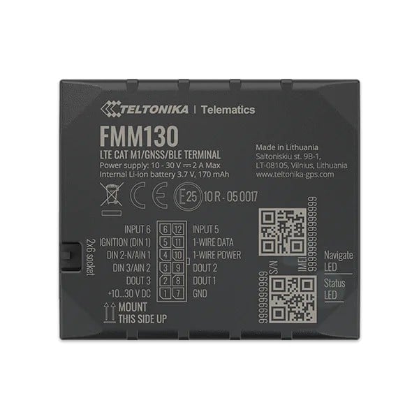 Teltonika FMM130 tracker GPS Voiture 0,128 GB Noir