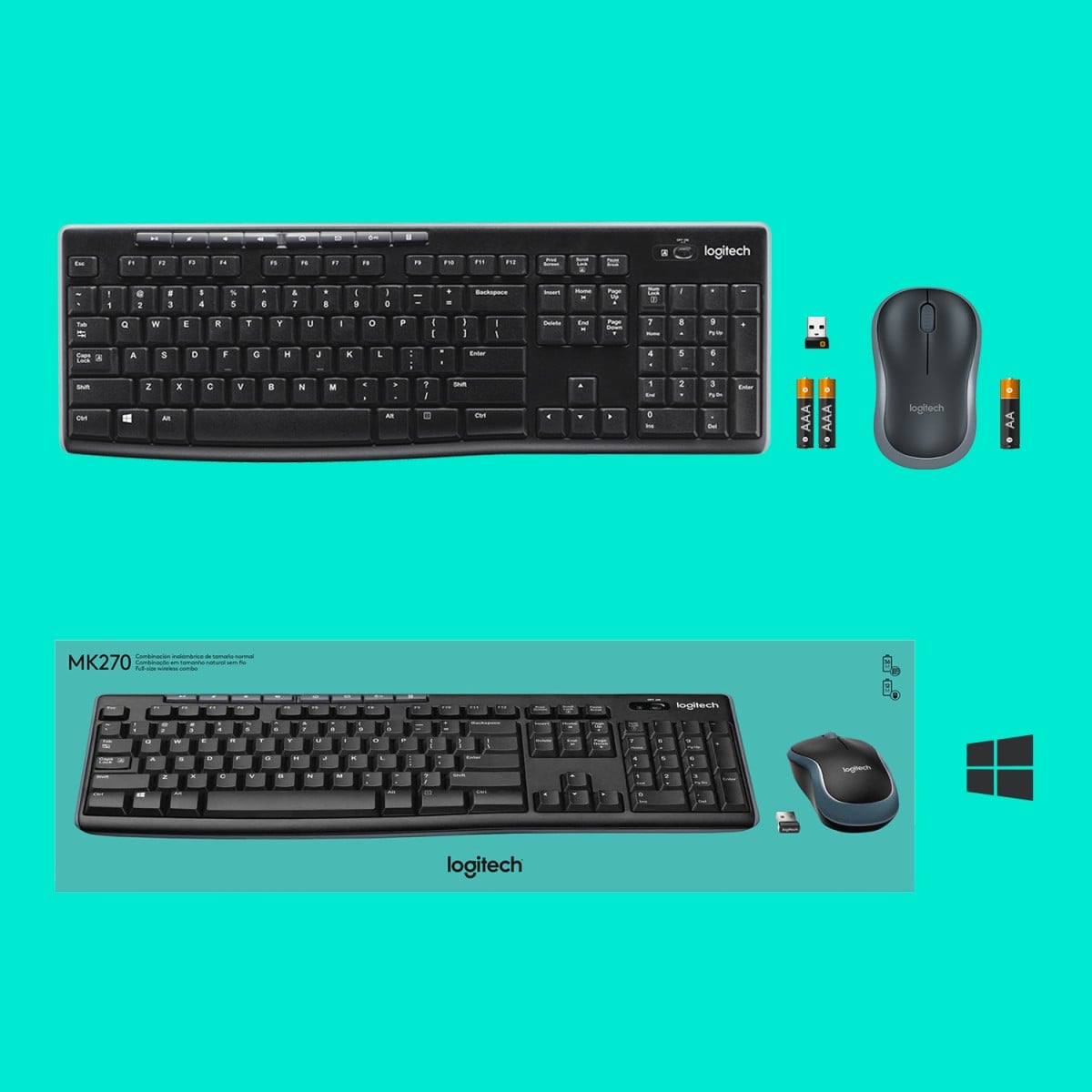 Logitech MK270 clavier Souris incluse Maison RF sans fil QWERTY US International Noir