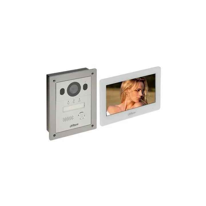 "Dahua KTX01(F) Kit de visiophone hybride 2 fils, caméra 2MP, écran tactile 7"", Wi-Fi, systeme d'alarme, IP65"