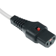 Câble d'alimentation IEC C14/IEC C13 droit M/F 1m blanc avec verrouillage IEC