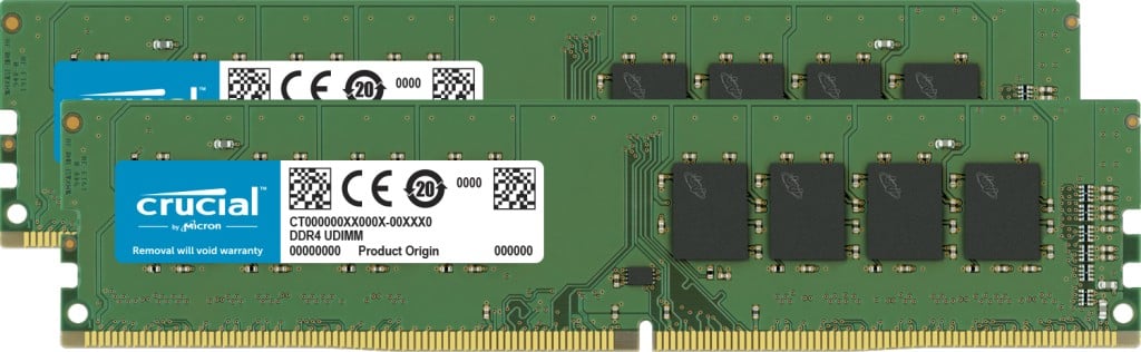 32GB Kit2x16GB DDR4-3200 UDIMM Crucial