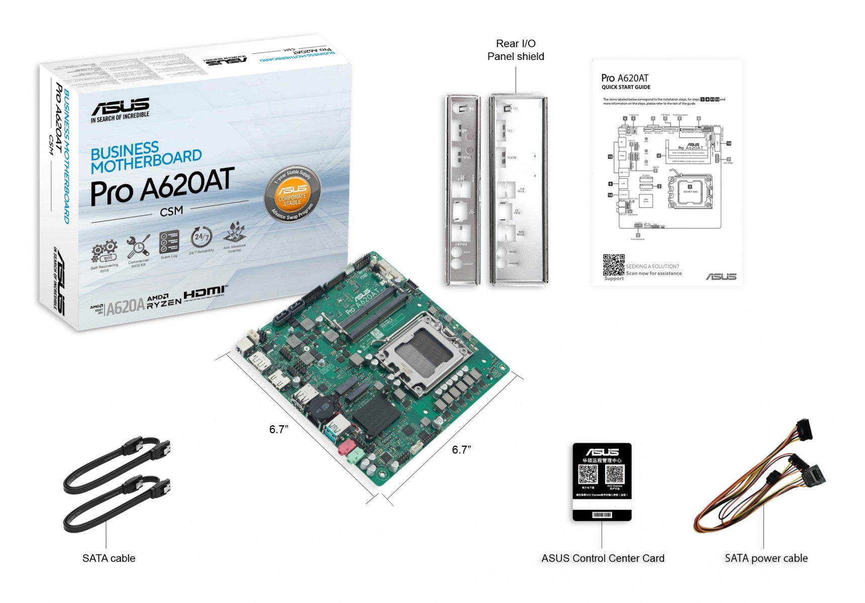 ASUS A620A LGA 1851 mini-ITX Thin motherboard 1xHDMI 1xDP