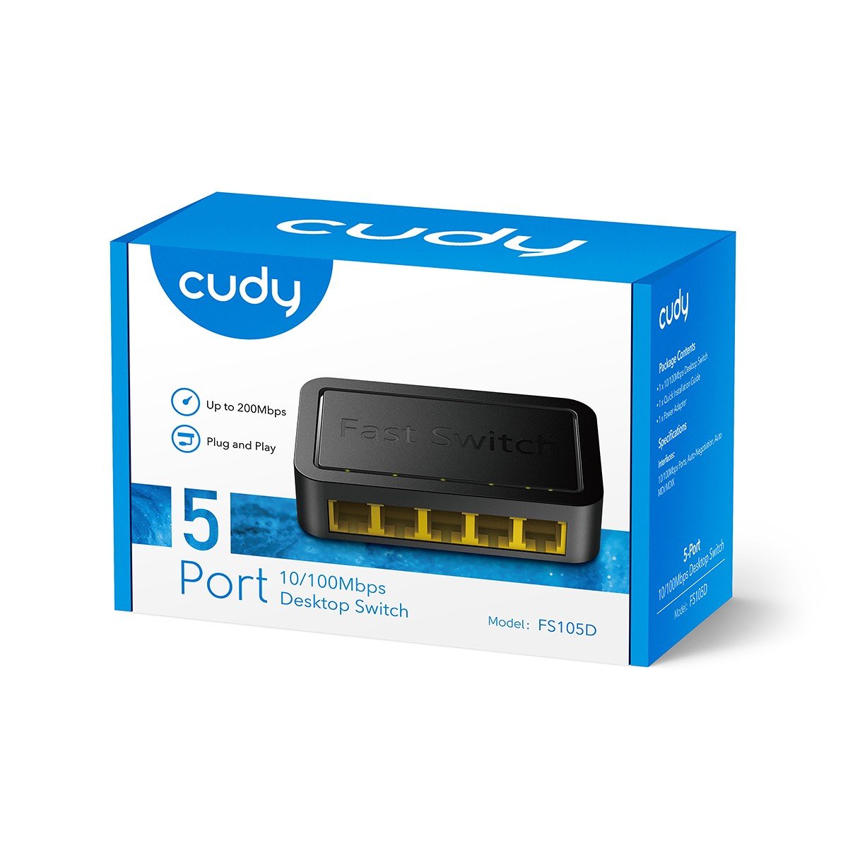 Cudy FS105D commutateur réseau Non-géré Fast Ethernet (10/100) Blanc