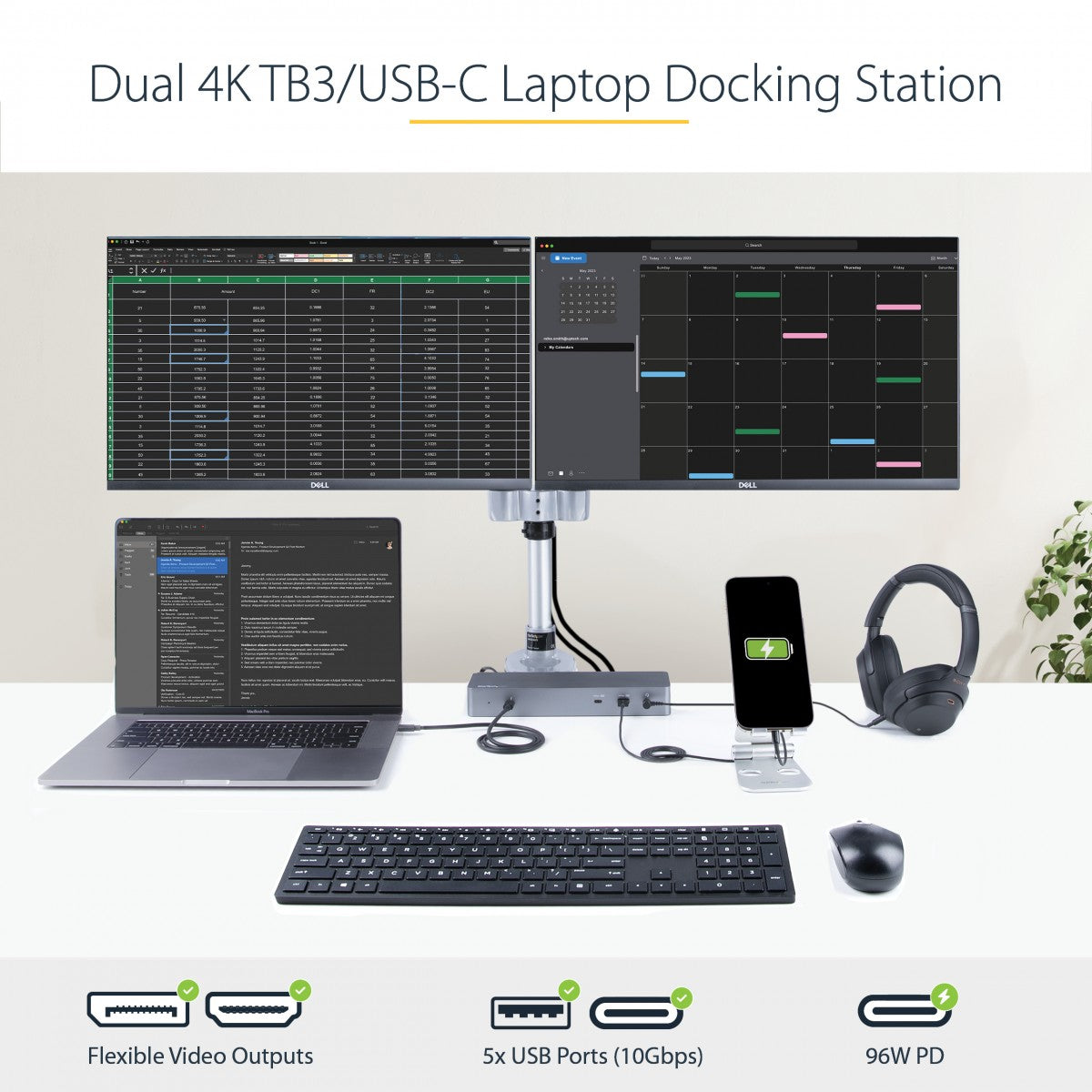 Thunderbolt 3 Dock USB-C/Dual 4K/96W PD