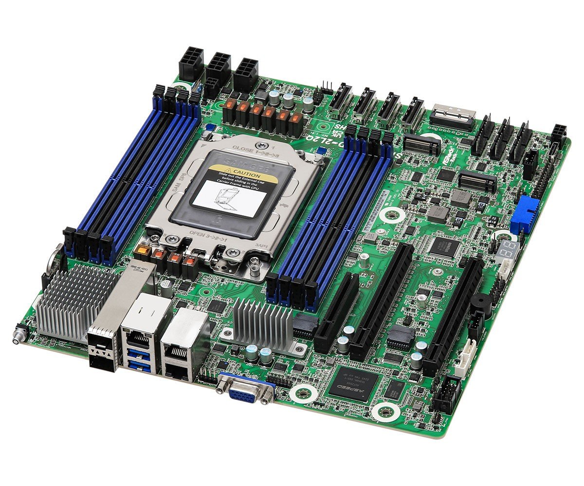 ASRock SIENAD8UD-2L2Q, 1xSKT SP6, AMD EPYC 8004, SoC, 8xDIMM, SATA, 2xM.2, 2xGbE, 2x25GbE, IPMI