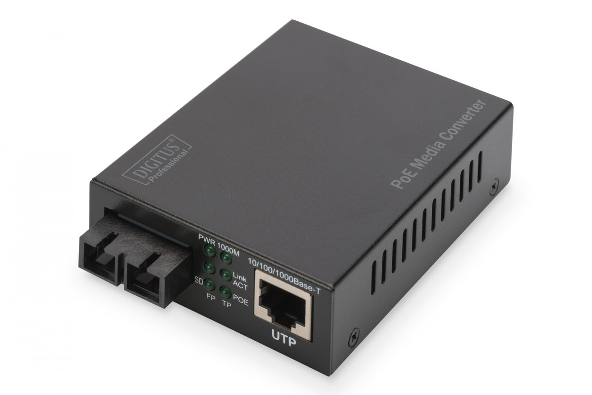 Digitus DN-82150 convertisseur de support réseau 1000 Mbit/s 850 nm Multimode Noir