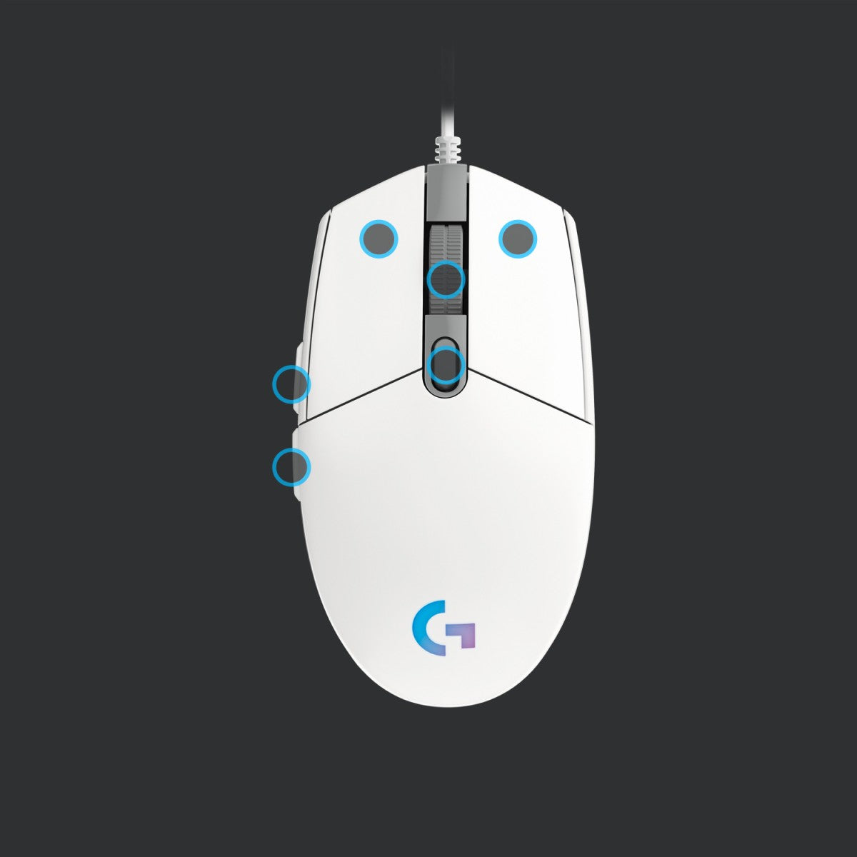 LOGITECH Gaming Mouse G203 LIGHTSYNC Mouse optical 6 buttons wired USB white