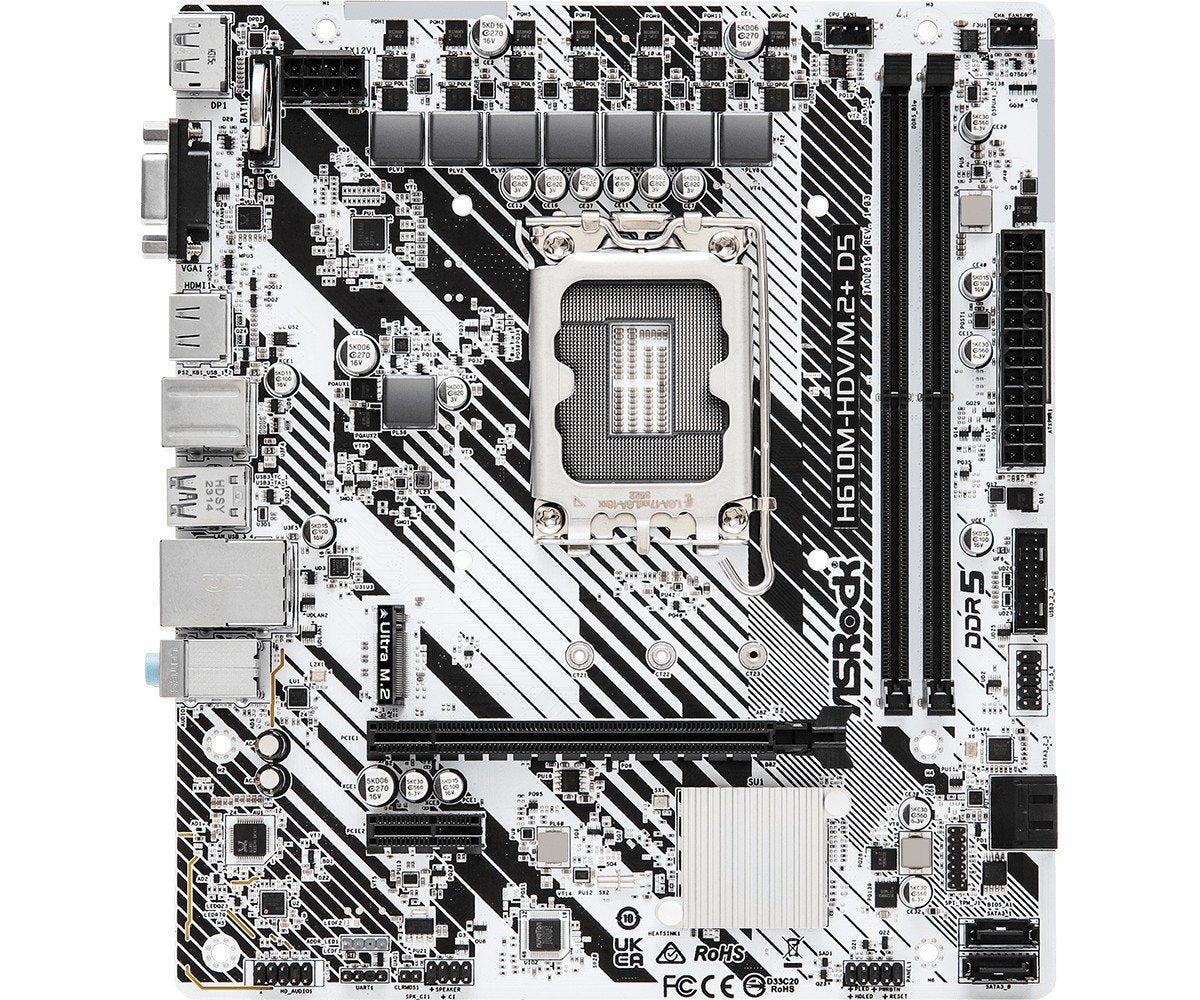 ASRock 90-MXBM50-A0UAYZ Carte mere H610M HDV Micro ATX avec support DDR5