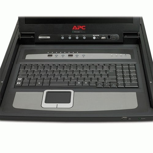 APC LCD Console KVM console with KVM switch 8 ports PS/2 17inch rack-mountable VGA Black 1U