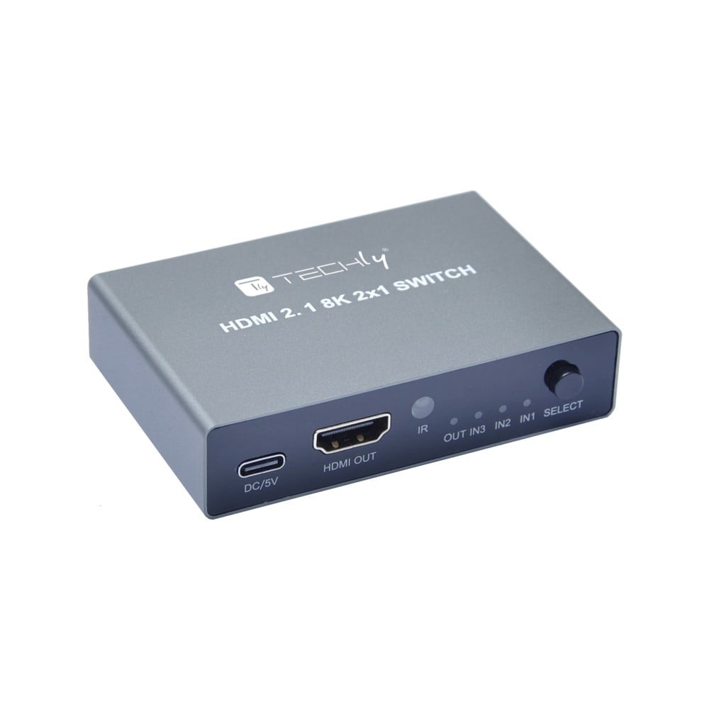Techly IDATA HDMI-2138KT Commutateur HDMI 2.1 3x1 8K60Hz avec télécommande