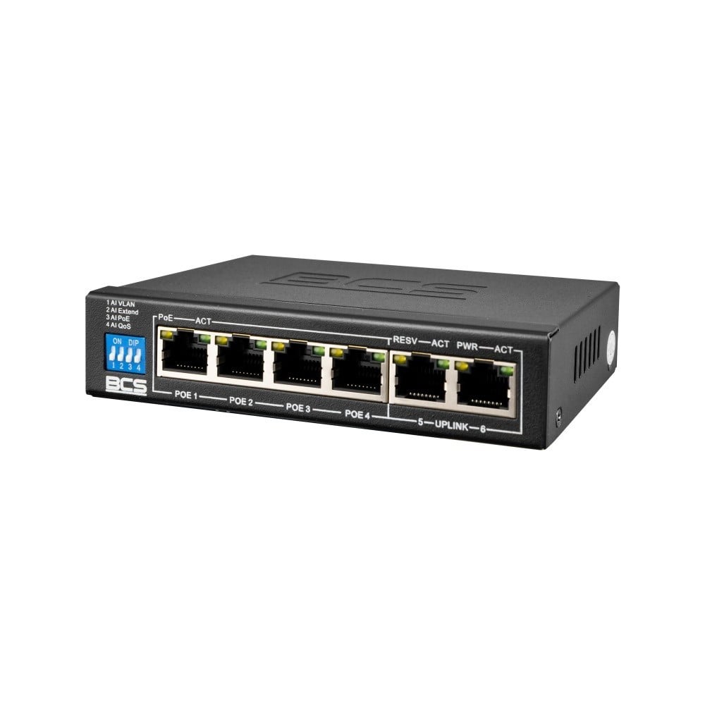 BCS BCS-B-SP0402 Switch PoE 4 ports avec technologie exPoE 60W