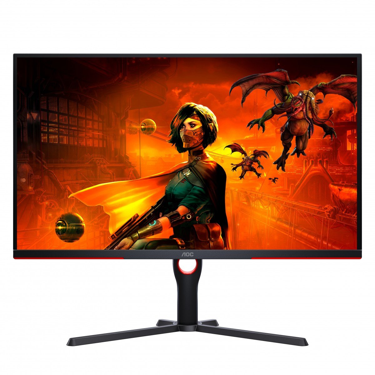 "AOC G3 U32G3X/BK écran plat de PC 80 cm (31.5"") 3840 x 2160 pixels 4K Ultra HD LED Noir, Rouge"
