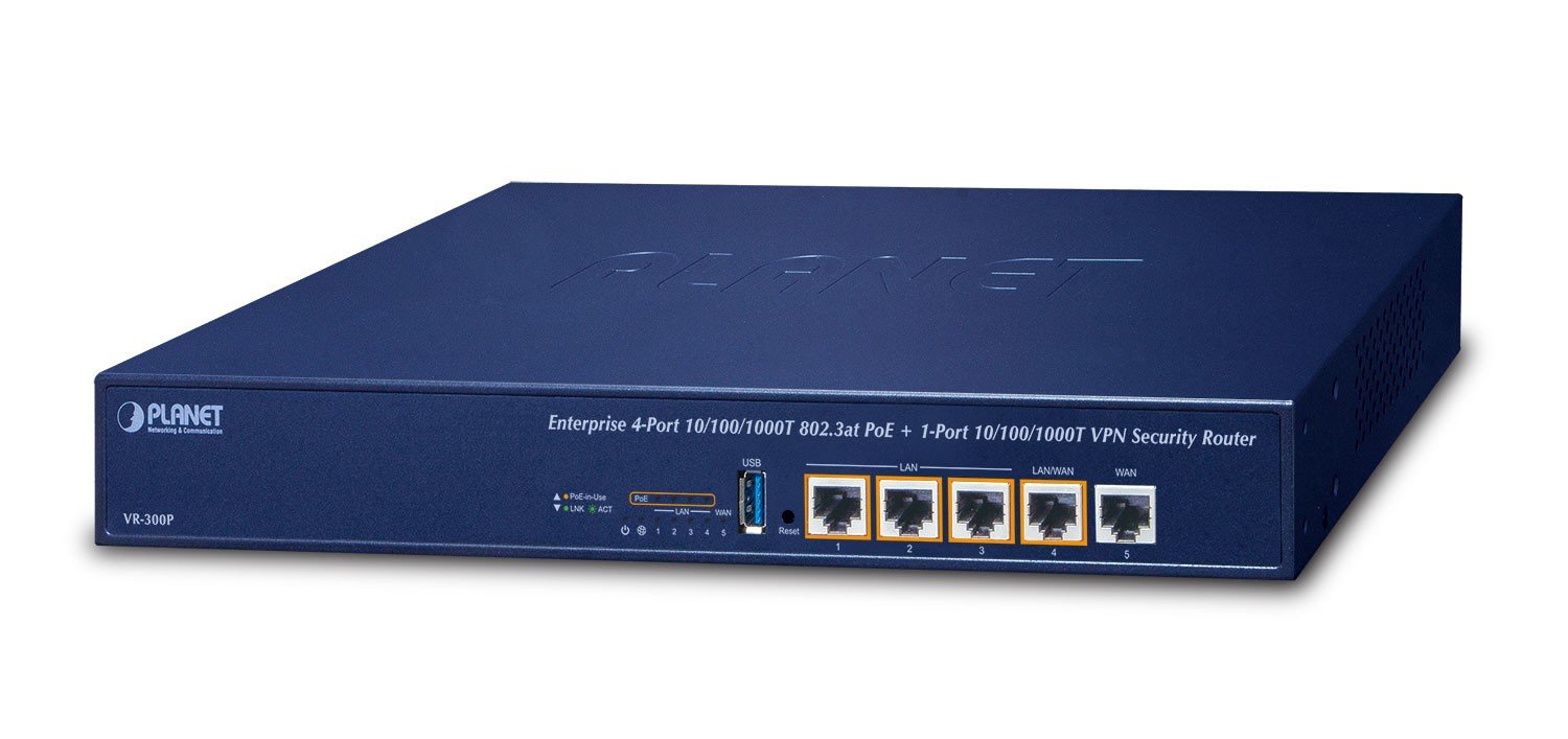 PLANET Enterprise 4-Port Routeur connecté Gigabit Ethernet Bleu
