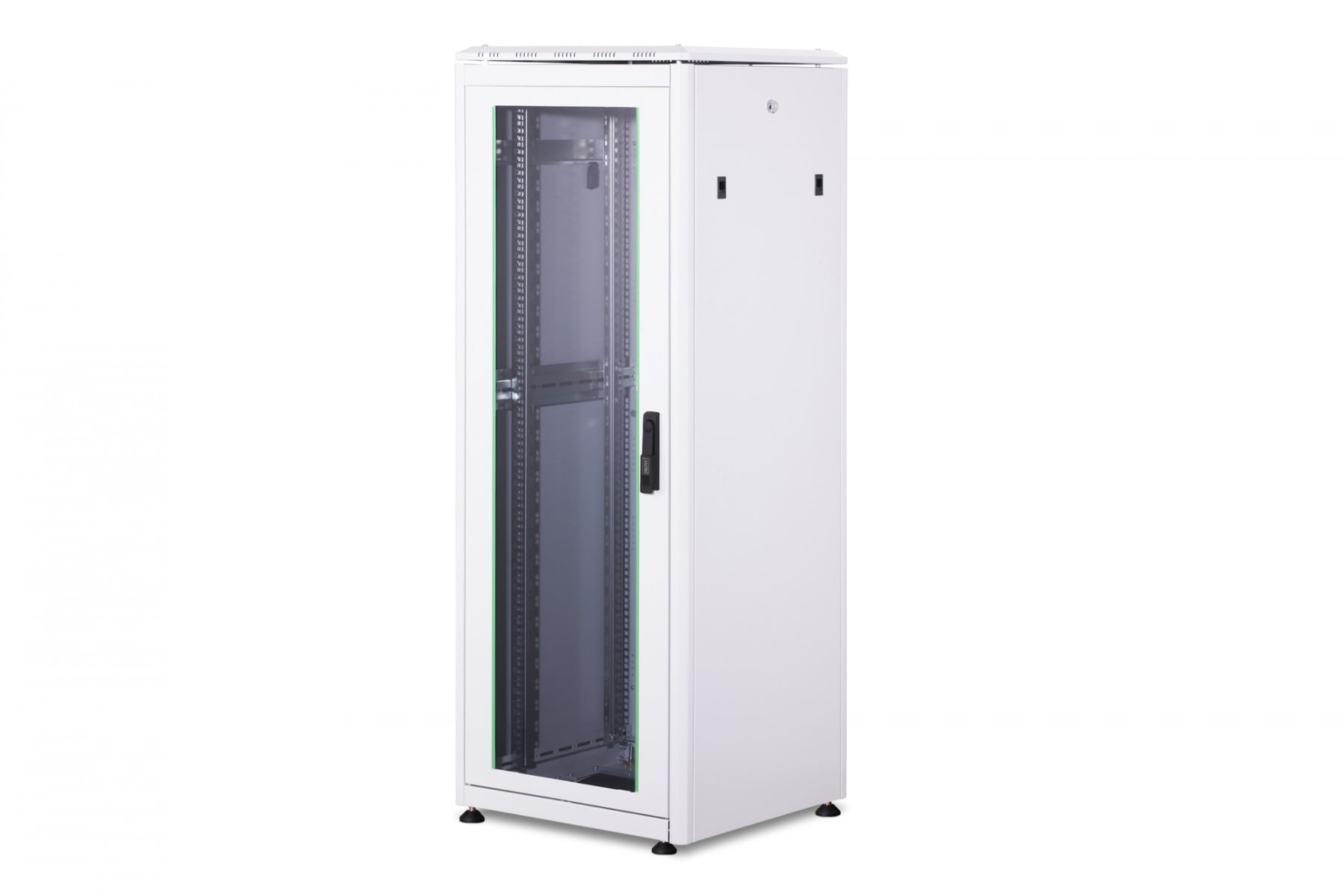"Armoire réseau debout Unique 19"" 32U rack 600x600, porte avant en verre, gris, 800kg 1609x600x600 mm, couleur gris (RAL 7035)"
