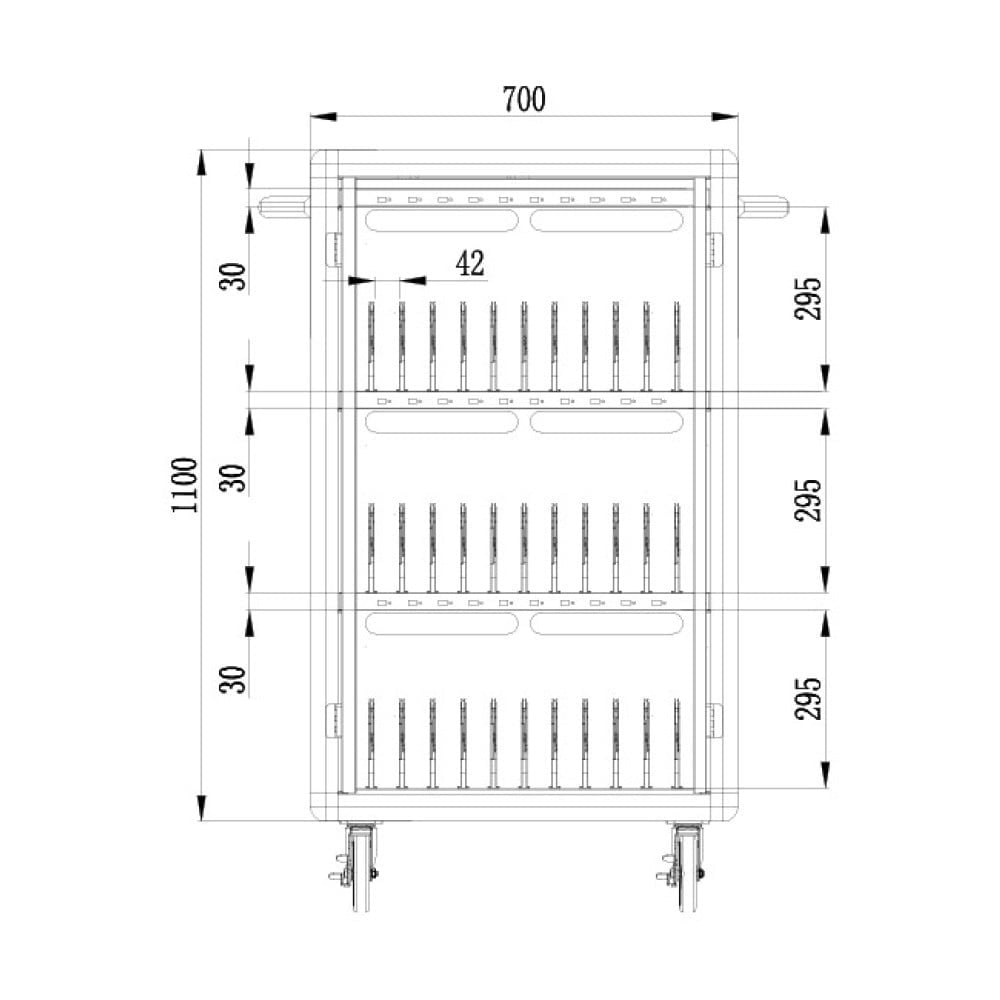 Techly I-CABINET-30DUTY Armoire de chargement pour 30 tablettes 30 ports USB 5V 30 prises AC