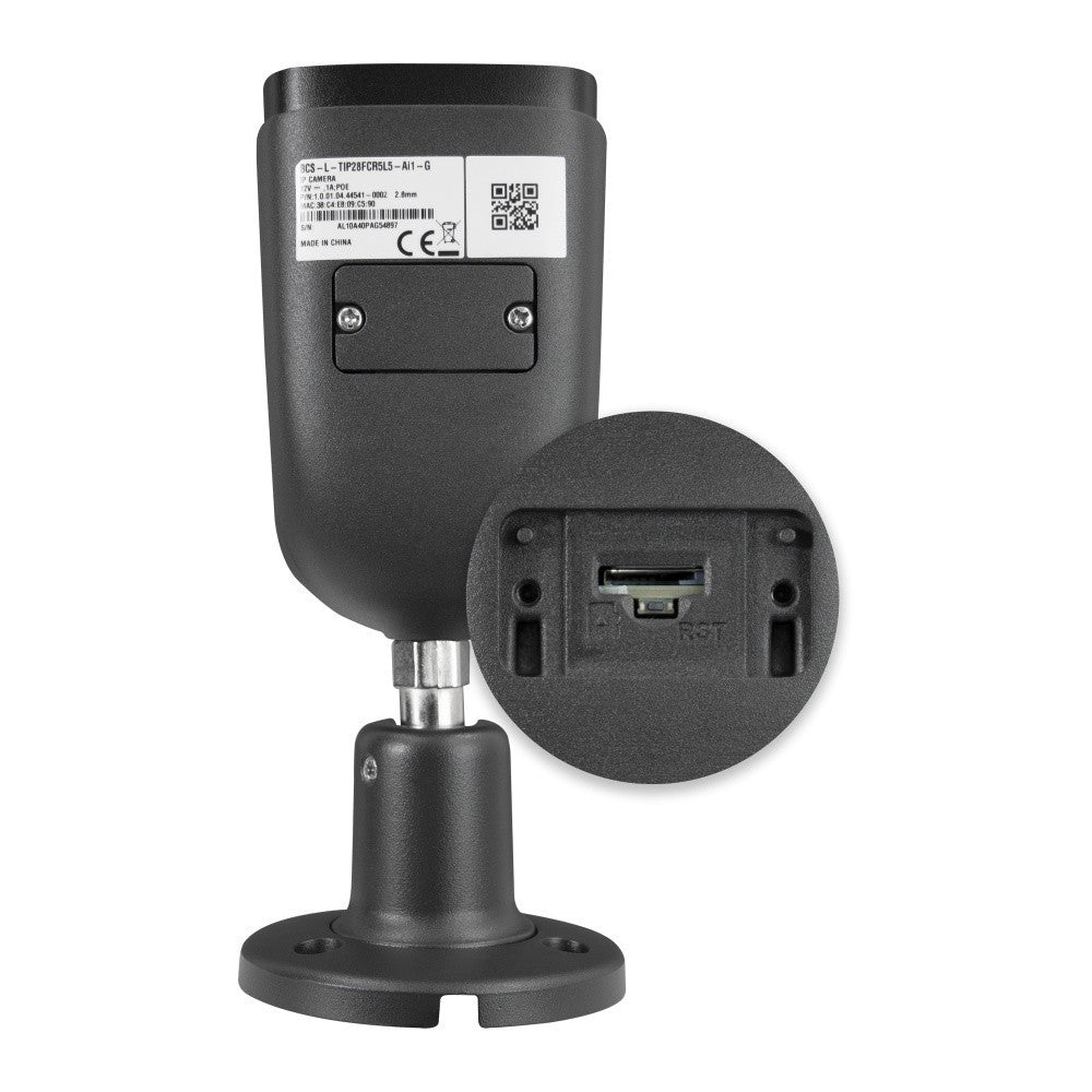 BCS BCS-L-TIP28FCR5L5-Ai1-G Caméra IP tubulaire 8MP avec NightColor et fonctionnalités intelligentes