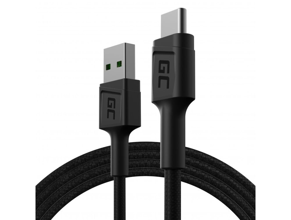 Green Cell KABGC22 câble USB 1,2 m USB 2.0 USB A USB C Noir