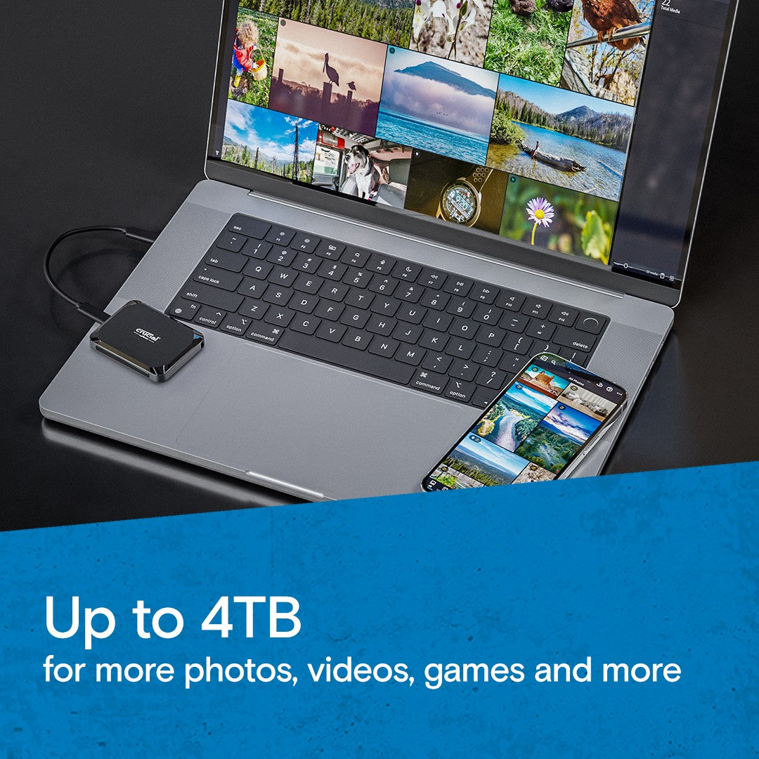 Crucial X9 2 To USB Type-C 3.2 Gen 2 (3.1 Gen 2) Noir