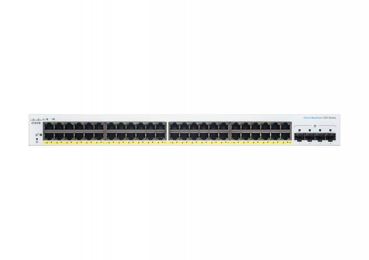 Cisco Business 220 Series Smart Switches Géré L2 Gigabit Ethernet (10/100/1000) Connexion Ethernet, supportant l'alimentation via ce port (PoE) Blanc