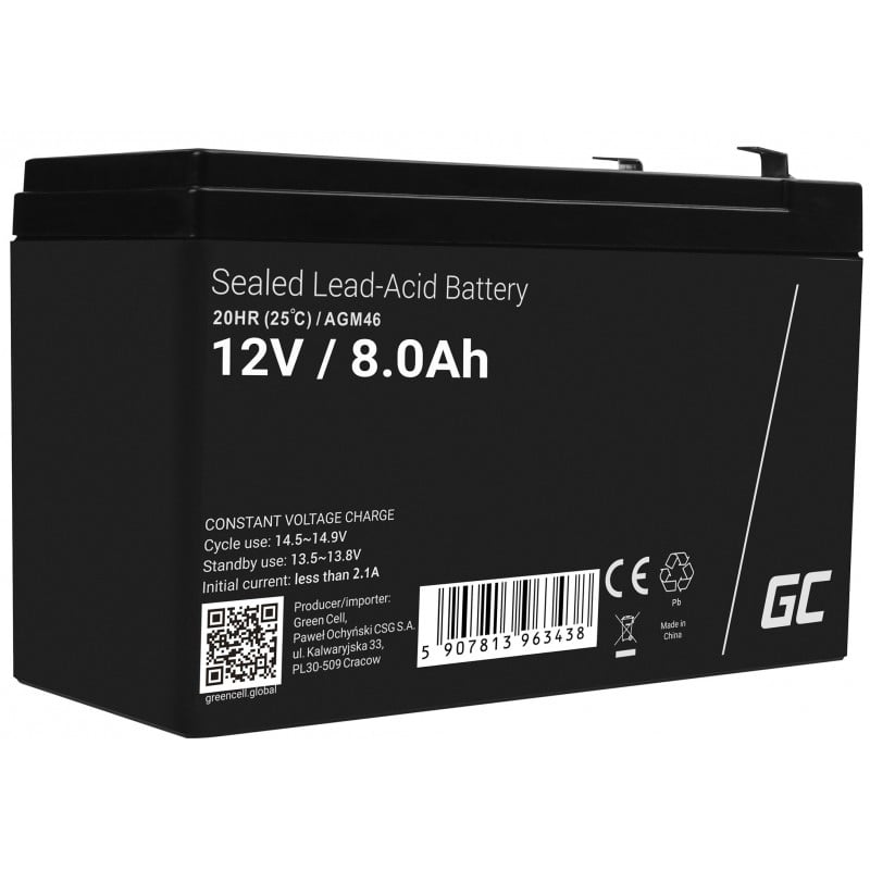 Green Cell AGM Battery 12V 8Ah - Battery - Mignon (AA)