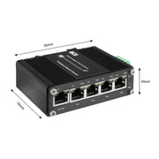BCS BCS-ISP04G01G Commutateur PoE industriel a 4 ports pour rail DIN 120W