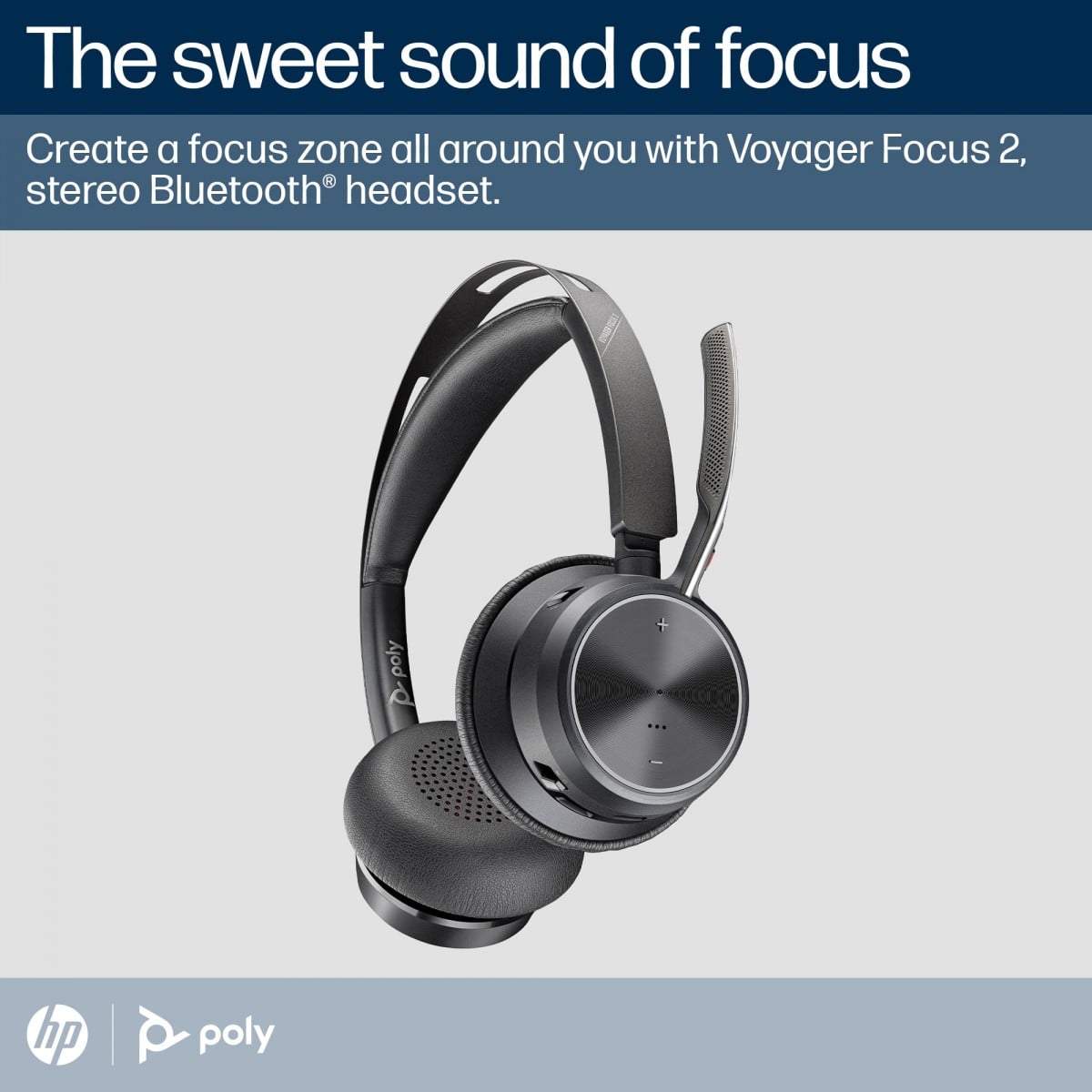HP Poly Voyager Focus 2 Microsoft Teams Certified USB-C-C Headset +USB-C/A Adapter +Charging Stand Sans fil Arceau Bureau/Centre d'appels Bluetooth Socle de cha