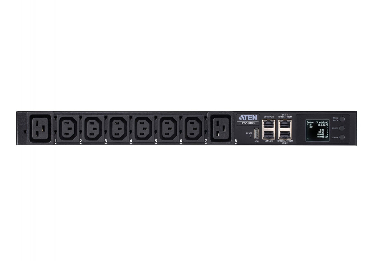 ATEN PG5308G ECO PDU MULTIPRISE IP 6xC13+2xC19 mesuré