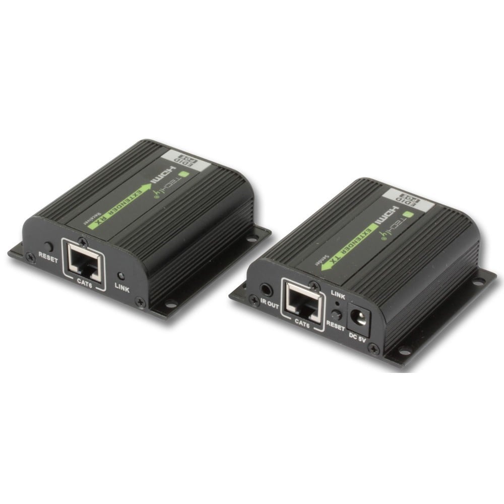 Techly IDATA EXT-E70POED Extendeur HDMI 1.4 1080p60Hz jusqu'a 40m sur Cat6 avec IR PoC
