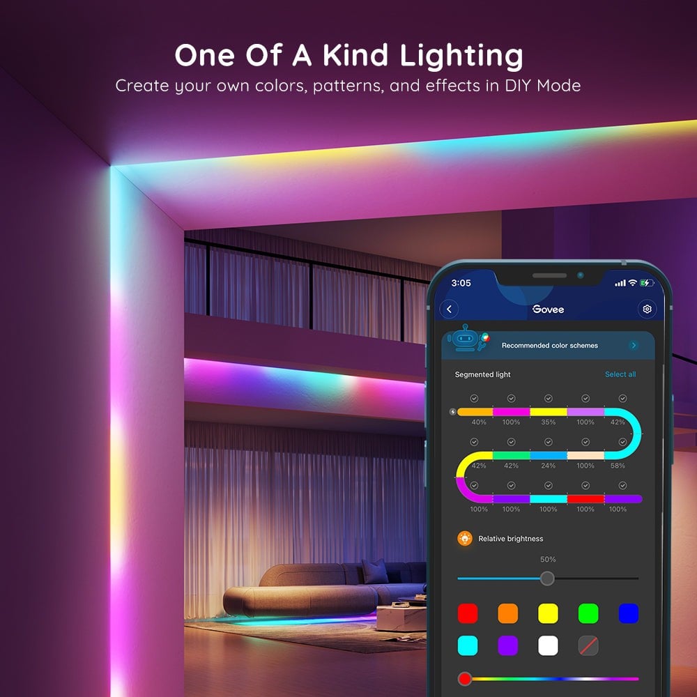 Govee H618C Lampe LED Bande 10m | Bande LED | Wi-Fi, Bluetooth, RGBIC