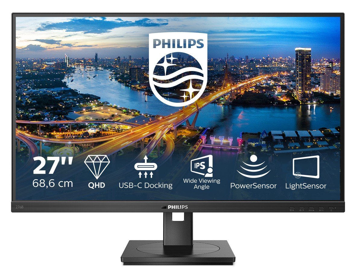 PHILIPS 276B1 - Ã‰cran LED - 27" - 2560 x 1440 QHD @ 75 Hz - IPS - 350 cd/mÂ² - 1000:1 - 4 ms - 2xHDMI, DP, USB-C - haut-parleurs