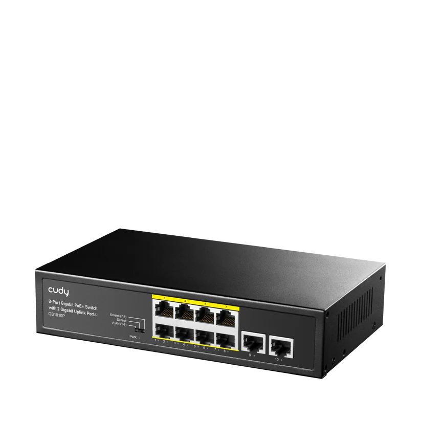 Cudy GS1010P commutateur réseau Gigabit Ethernet (10/100/1000) Connexion Ethernet, supportant l'alimentation via ce port (PoE) Montage sur le bureau ou sur le m
